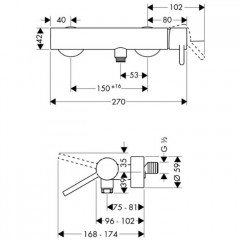 Axor Starck Однорычажный смеситель для душа для открытой установки, цвет: хром