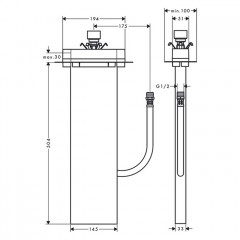 Axor MyEdition Скрытая часть sBox для ванны, монтаж на борт ванны или плитку