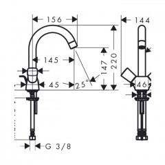 Hansgrohe Logis, Смеситель для раковины, поворотный излив, с донным клапаном, Цвет: хром