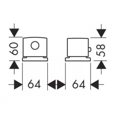 Axor Uno 2 Внешняя часть термостата на край ванны, на 2 отверстия, внешняя часть, цвет: хром