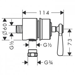 Axor Montreux, Шланговое подсоединение Fixfit Stop, с рычаговой рукояткой, цвет: никель шлифованный