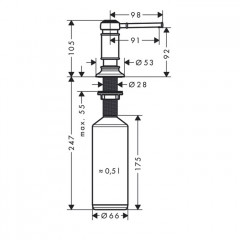 Axor Montreux Диспенсер для мытья посуды, встраиваемый, цвет: сталь