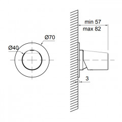 Antonio Lupi Indigo Встраиваемая часть смесителя для душа, для арт. ND601GR, цвет: графит