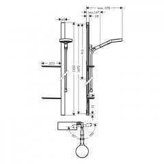 Hansgrohe Rainfinity Душевой набор (ручной душ 130мм, 3jet, штанга 900мм, держатель, шланг), цвет: хром
