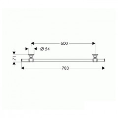Axor Montreux Полотенцедержатель, 60см, подвесной, цвет: хром