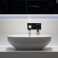 ANTONIO LUPI AGO Раковина 500х450х150 мм., для установки на столешницу, с самотечным донным клапаном и фитингом для сифона, Flumood, цвет белый