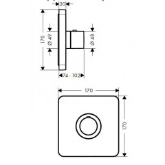 Axor ShowerSelect Термостат Highflow для скрытого монтажа, внешняя часть, цвет: хром