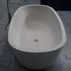 Antonio Lupi Baia Ванна отдельностоящая 185х90х50 см, с д/клапаном (хром), без перелива, без сифона, мат-л : нат.камень, цвет: Pietra Luna