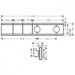 Hansgrohe RainSelect Термостат для душа, 2 источника, внешняя часть, цвет: белый матовый