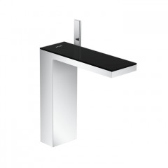 Axor MyEdition Смеситель для раковины, на 1 отв., излив 245мм, с донным клапаном, цвет: хром/черное стекло