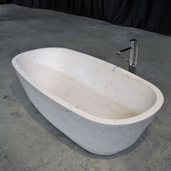 Antonio Lupi Baia Ванна отдельностоящая 185х90х50 см, с д/клапаном (хром), без перелива, без сифона, мат-л : нат.камень, цвет: Pietra Luna