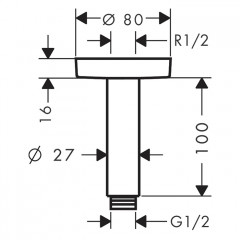 Hansgrohe Потолочное подсоединение верхнего душа 10см, цвет: шлифованная бронза