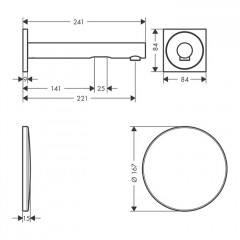 Axor Uno Встраиваемый электронный смеситель для раковины, на 1 отв., излив: 220мм, питание от сети, внешняя часть, цвет: хром