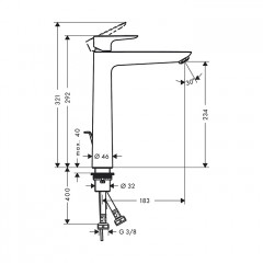 Hansgrohe Talis E Смеситель для раковины 240, на 1 отв, с донным клапаном, излив 183мм, цвет: белый матовый