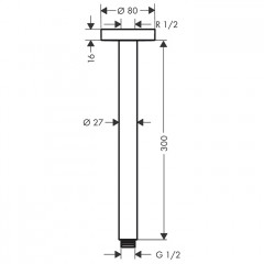 Hansgrohe Потолочное подсоединение верхнего душа 30см, цвет: шлифованная бронза