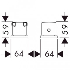 Axor Citterio E Термостат на край ванны, на 2 отверстия, внешняя часть, цвет: хром