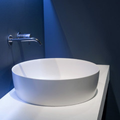 ANTONIO LUPI CATINO Раковина Ø430х150 мм., для установки на столешницу, с самотечным донным клапаном и фитингом для сифона, Flumood, цвет белый