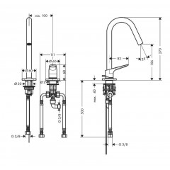 Axor Citterio M, Смеситель для раковины 160, на 2 отверстия, цвет: хром