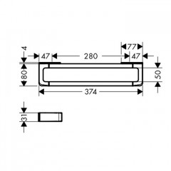 Axor Universal Поручень и рейлинг, наружный размер 374 мм, подвесной, цвет: хром