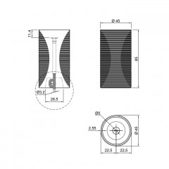 ANTONIO LUPI INTROVERSO Раковина напольная Ø450х850 мм., слив в пол, с самотёчным донным клапаном, сифоном и гибким шлангом, Marmo Carrara