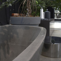 Antonio Lupi Baia Ванна отдельностоящая 185х90х50 см с д/клапаном (хром), без перелива, без сифона, мат-л : нат.камень, цвет: Pietra Stone Grey