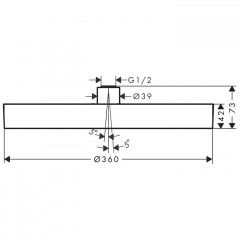 Hansgrohe Rainfinity Верхний душ, d=360мм, 1 jet, потолочный держателем, цвет: белый матовый