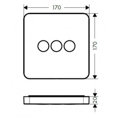 Axor ShowerSelect Запорно-переключающее устройство на 3 потребителя, внешняя часть, цвет: хром