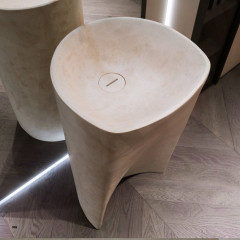 ANTONIO LUPI RILIEVO Раковина напольная 440х440х850 мм., слив в пол, с самотёчным донным клапаном (хром), сифоном и гибким шлангом, pietra Luna