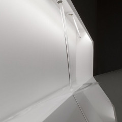 ANTONIO LUPI BATTIGIA Раковина встраиваемая в стену 1080х515х607мм, с подсветкой, смеситель, донный клапан, сифон, Corian, стекло прозрачн, цвет белый