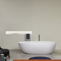 Antonio Lupi Eclipse Ванна отдельностоящая, овальная, 160х70х53см, с донным клапаном (хром), сифоном, мат-л: Cristalplant, цвет: белый