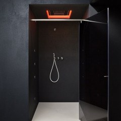 ANTONIO LUPI METEO Верхний душ 520x350x110 мм., встраиваемый в потолок, с подсветкой, пультом и трансформатором, рама белая, лейка зеркальная сталь