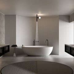 Antonio Lupi Eclipse Ванна отдельностоящая, овальная, 160х70х53см, с донным клапаном (хром), сифоном, мат-л: Cristalplant, цвет: белый