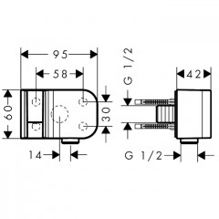 Axor One Шланговое подсоединение с держателем ручного душа, цвет: хром