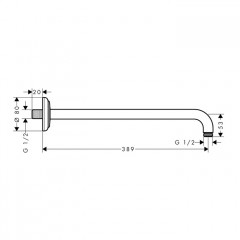 Axor Montreux Держатель душа Classic 389 мм, цвет: полированное золото