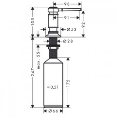 Axor Montreux Диспенсер для мытья посуды, встраиваемый, цвет: хром