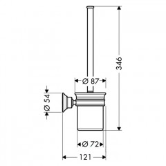 Axor Montreux Ершик, подвесной монтаж, цвет: полированное золото