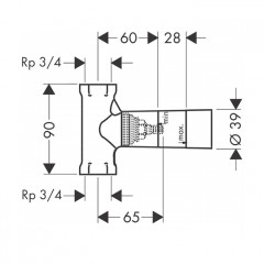 Axor Скрытая часть для запорного вентиля, 130 л/мин