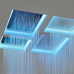 ANTONIO LUPI METEO Верхний душ 1000x750x110мм, встраив в потолок, с подсветкой, пульт, трансф, двойн каскад, сплошн струя, распылит, полир нерж сталь