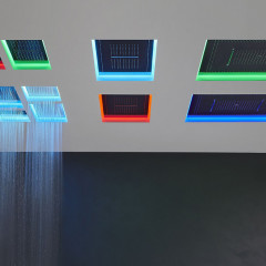 ANTONIO LUPI METEO Верхний душ 520x350x110 мм., встраиваемый в потолок, с каскадом, с подсветкой, пультом и трансформатором, рама белая, лейка белая