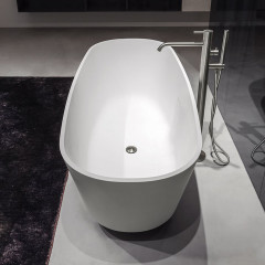 ANTONIO LUPI BAIA Ванна отдельностоящая 1850х900х500 мм., с нажимным донным клапаном, сифоном и гибким шлангом, Cristalplant, цвет белый