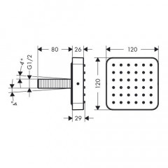Axor Citterio E, Душевой модуль 12 x 12, скрытый монтаж, цвет: хром