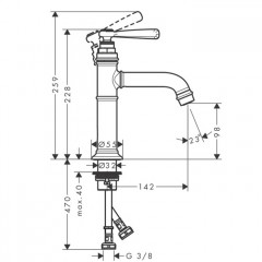 Axor Montreux Термостат с запорным/переключающим вентилем, СМ, 2 потребителя, внешняя часть, цвет: полированное золото