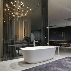 ANTONIO LUPI BAIA SMALL Ванна отдельностоящая 1700х700х530 мм., с нажимным донным клапаном, сифоном и гибким шлангом, Cristalplant, цвет белый