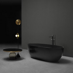 ANTONIO LUPI REFLEX Ванна отдельностоящая 1670х860х530 мм., с нажимным донным клапаном (хром), сифоном и гибким шлангом, Cristalmood, цвет Fume