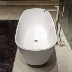 ANTONIO LUPI BAIA SMALL Ванна отдельностоящая 1700х700х530 мм., с нажимным донным клапаном, сифоном и гибким шлангом, Cristalplant, цвет белый