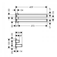 Axor Universal Двойной полотенцедержатель, наружный размер 40.9см, подвесной, цвет: хром