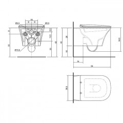 ANTONIO LUPI CABO Унитаз подвесной безободковый 540х366х260 мм., с сиденьем FLAT "soft-close", цвет белый матовый