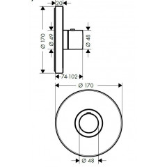 Axor ShowerSelect Термостат Highflow, внешняя часть, цвет: хром