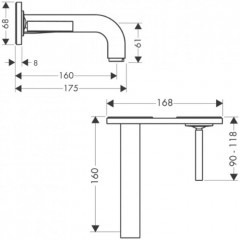Axor Citterio Однорычажный смеситель, внешняя часть, цвет: хром