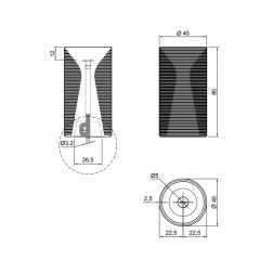 ANTONIO LUPI INTROVERSO Раковина напольная Ø450х850 мм., слив в пол, с самотёчным донным клапаном, сифоном и гибким шлангом, Marmo Carrara